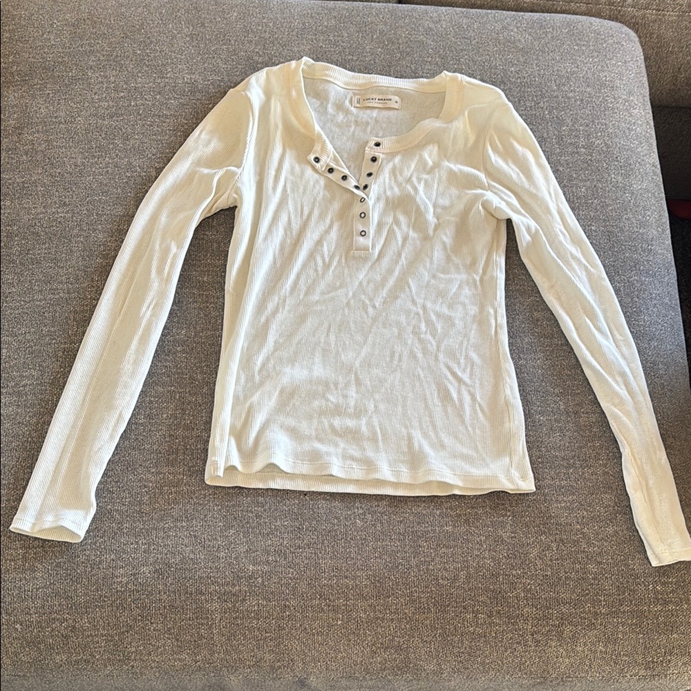 Women's White Long Sleeve Top